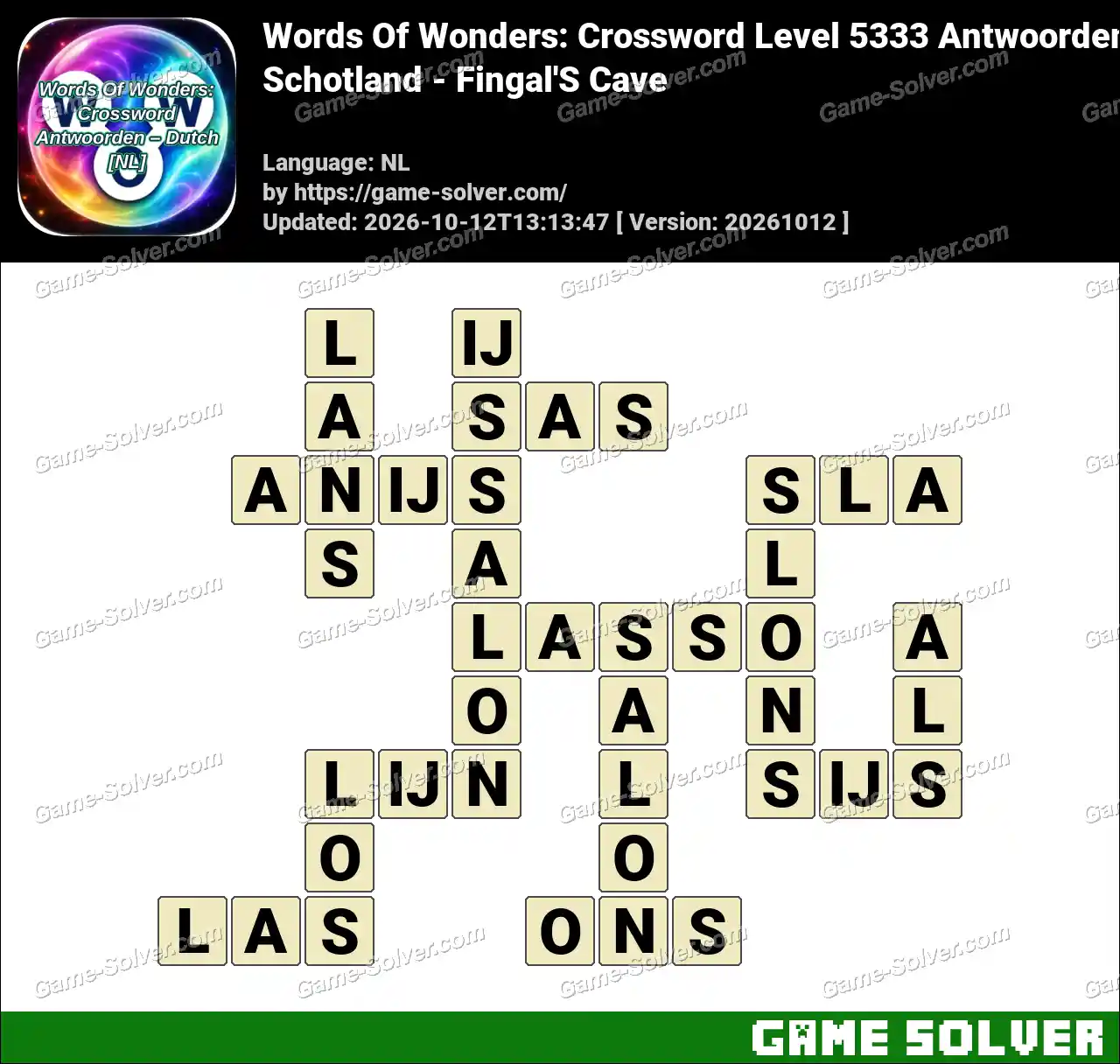 Words Of Wonders: Crossword Level 5333 Antwoorden – Schotland – Fingal’S Cave